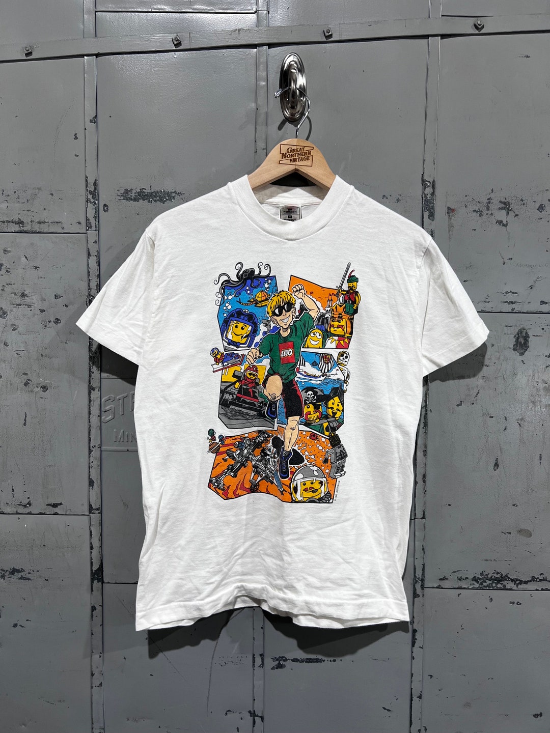 Vintage 90s Adult 1995 Lego Graphic T Shirt White T Shirt