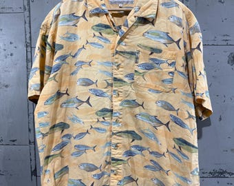 Vintage 90s Columbia Fishing Shirt Button Up Retro Fisherman Top