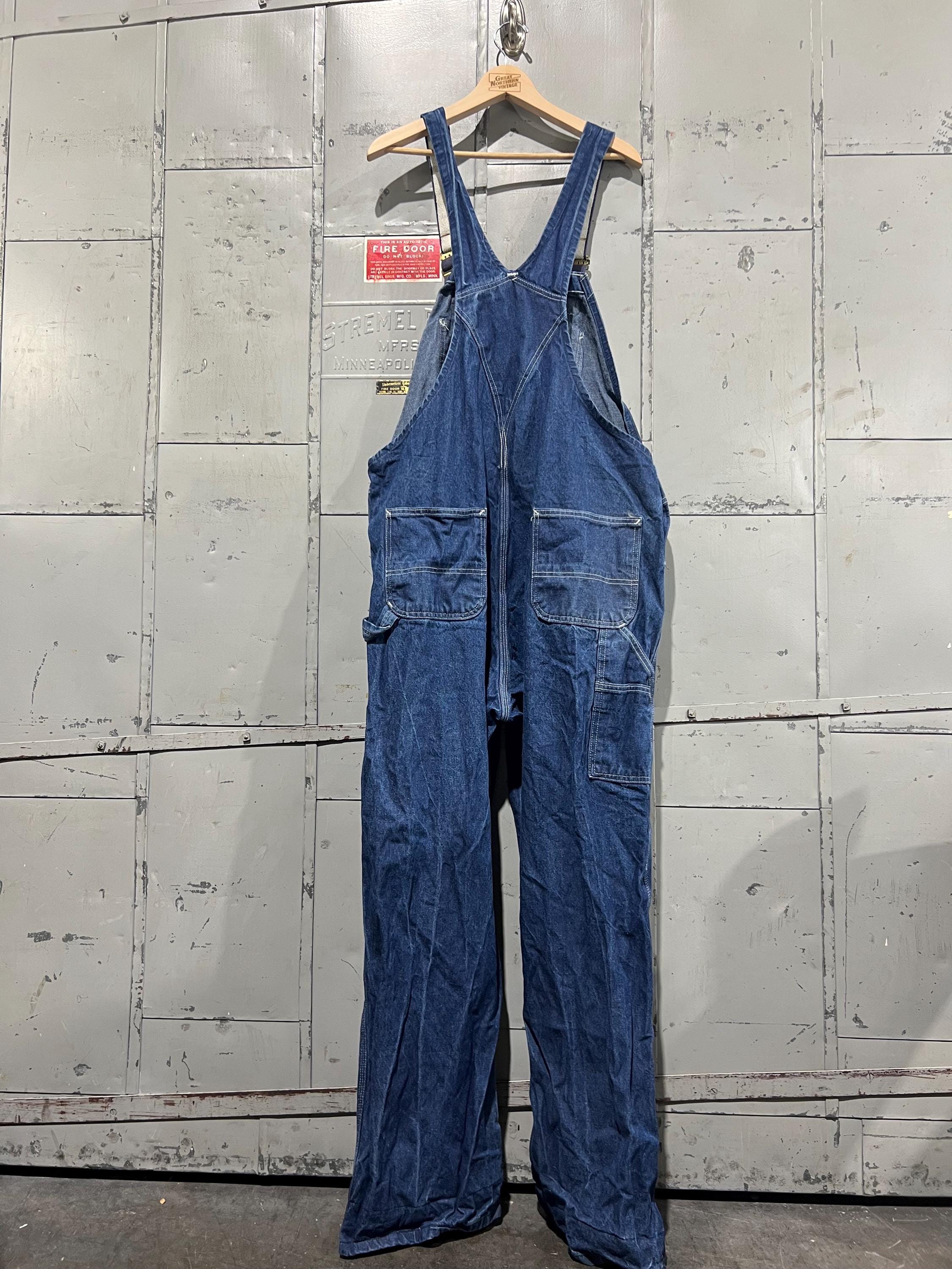 Carhartt オーバーオール　　44×32 90s Blue Denim Carhartt Bib Overalls 44 X32 - Etsy