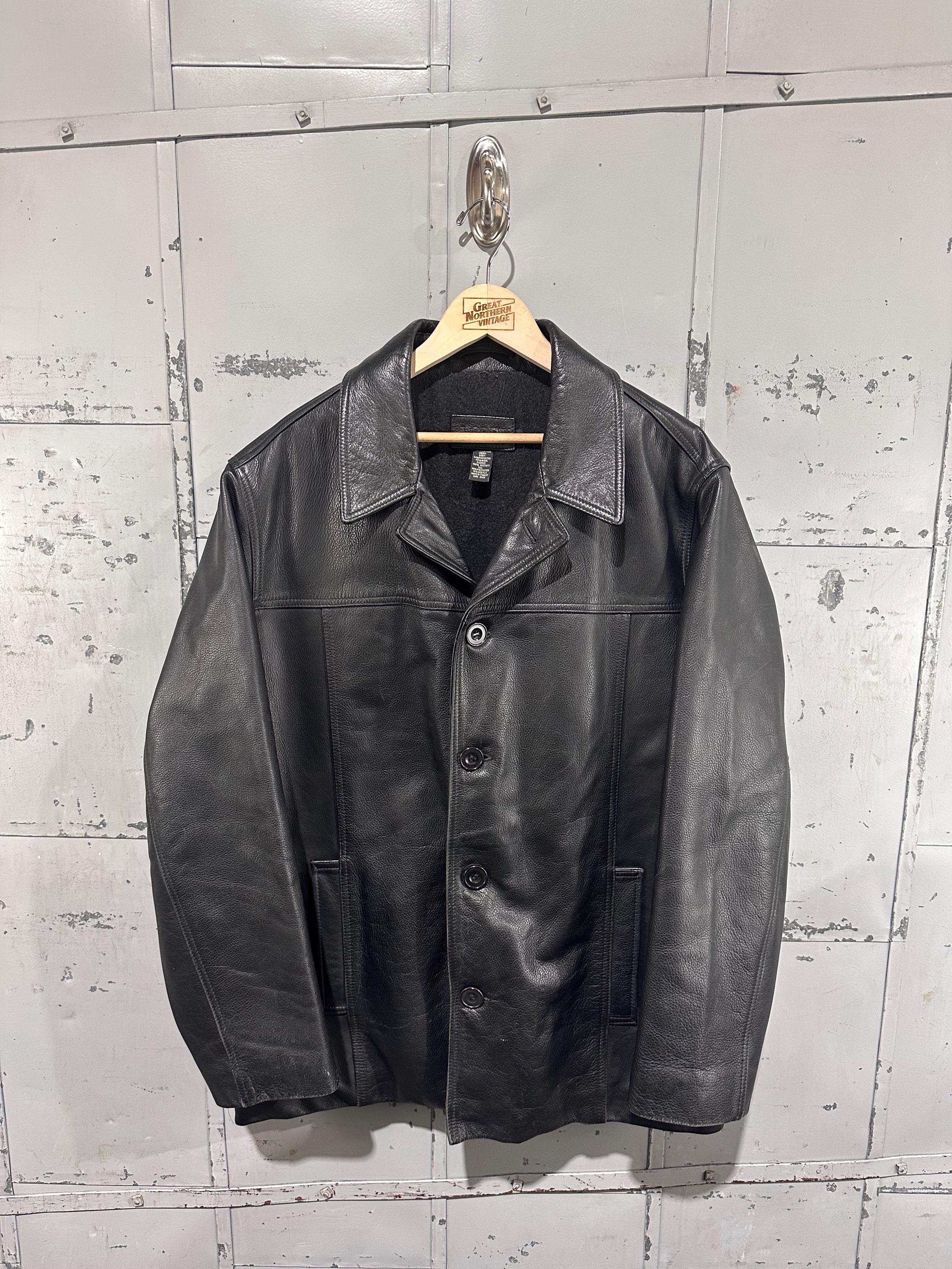 Vintage Jcrew Leather Jacket Mens - Etsy