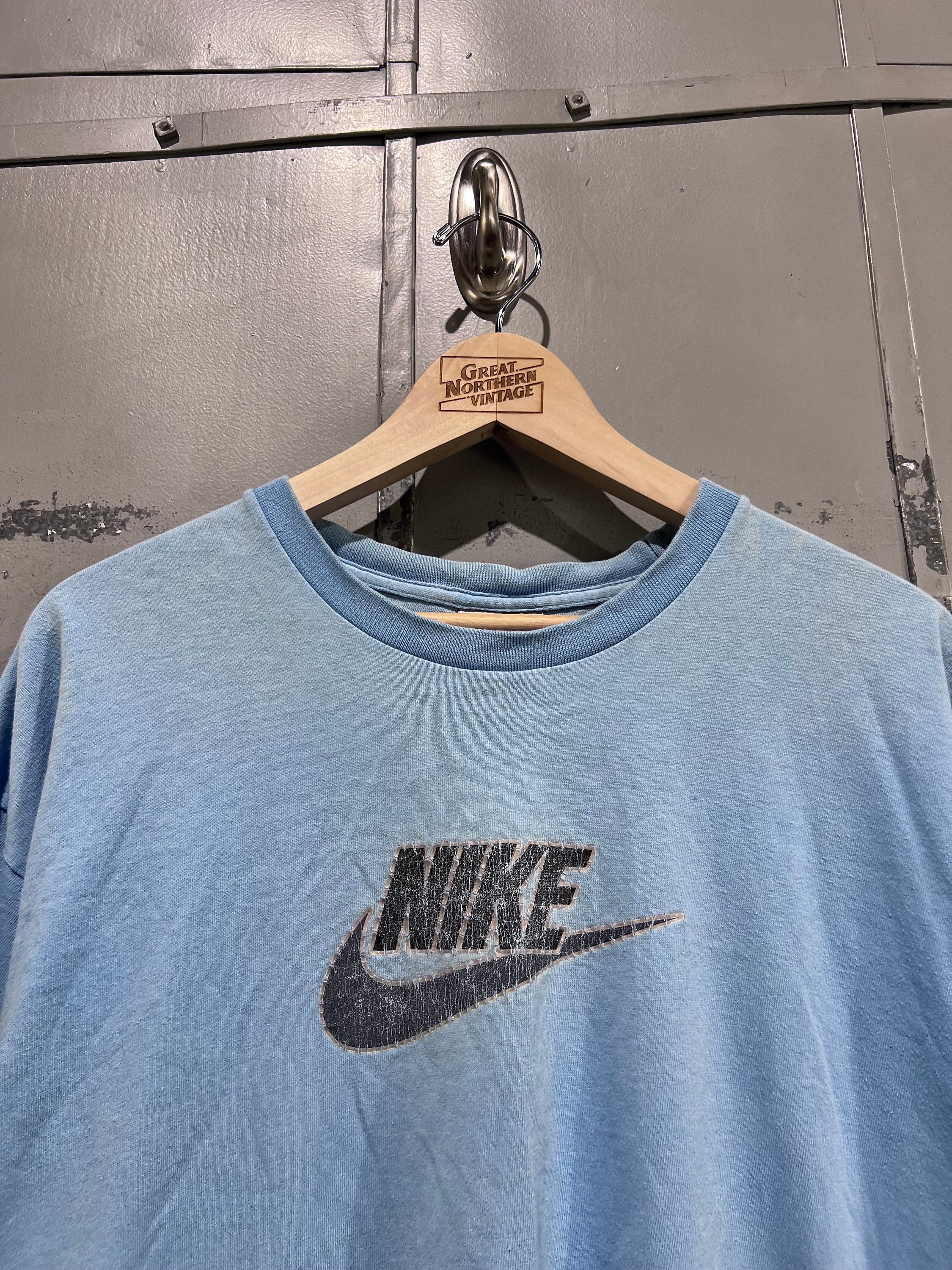 Y2K XL Light Blue Nike Logo Shirt - Etsy