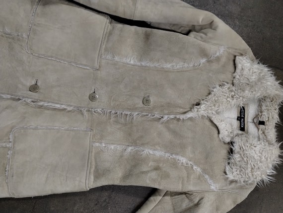 M 70s Steve Madden Suede Sherpa Lined Jacket 1970s 1980s Brown
