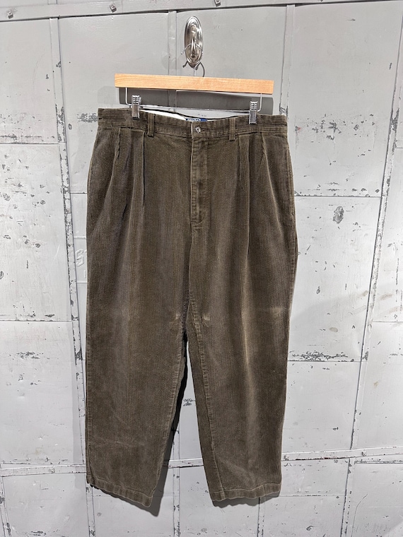 Vintage 90s Polo by Ralph Lauren Made in USA Earth Tone Brown Corduroy  Pleated Dress Chino Pants 35x29 - Etsy
