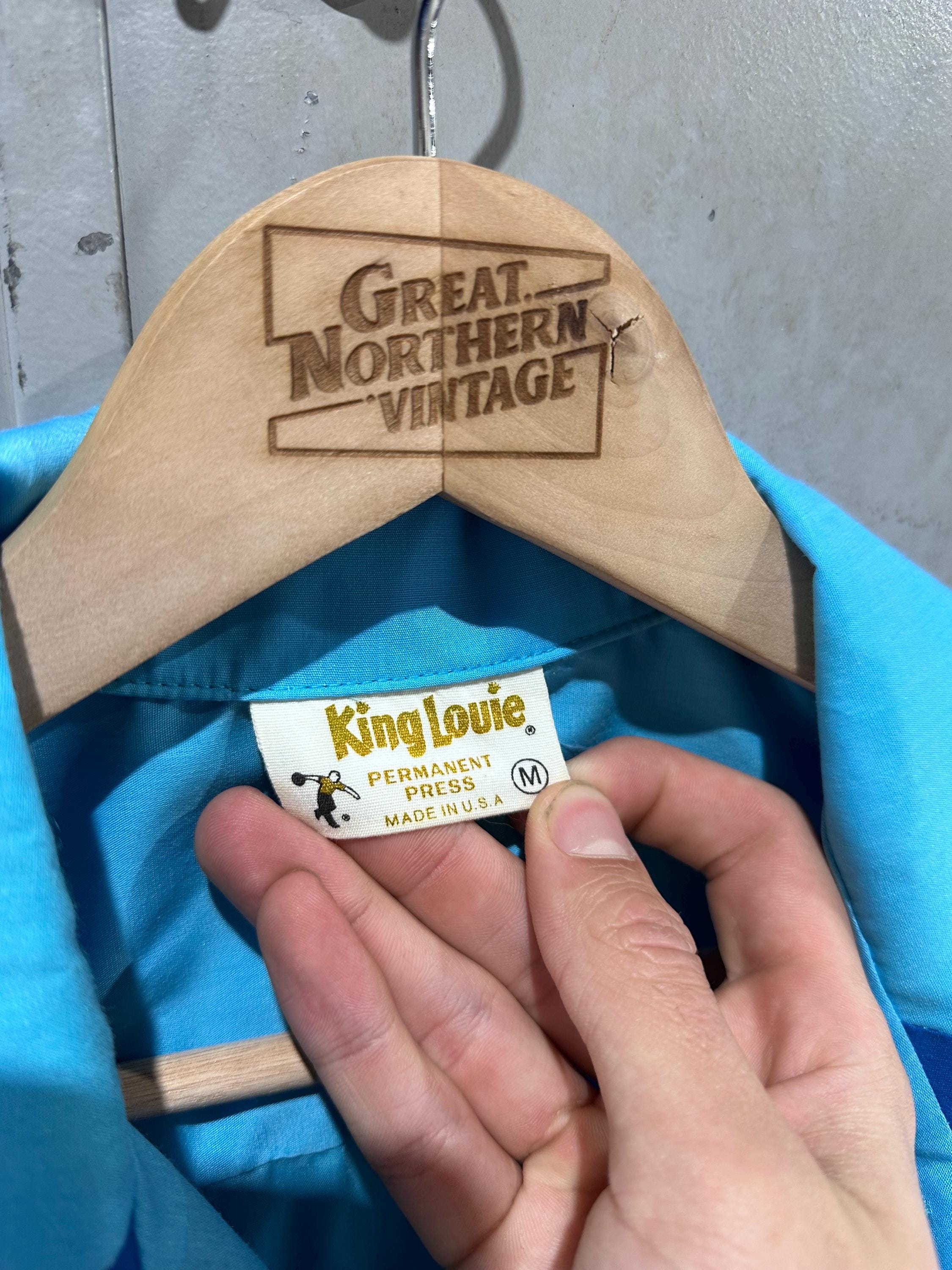 True Vintage 70's King Louie Brand Cyan Chain Stitch 