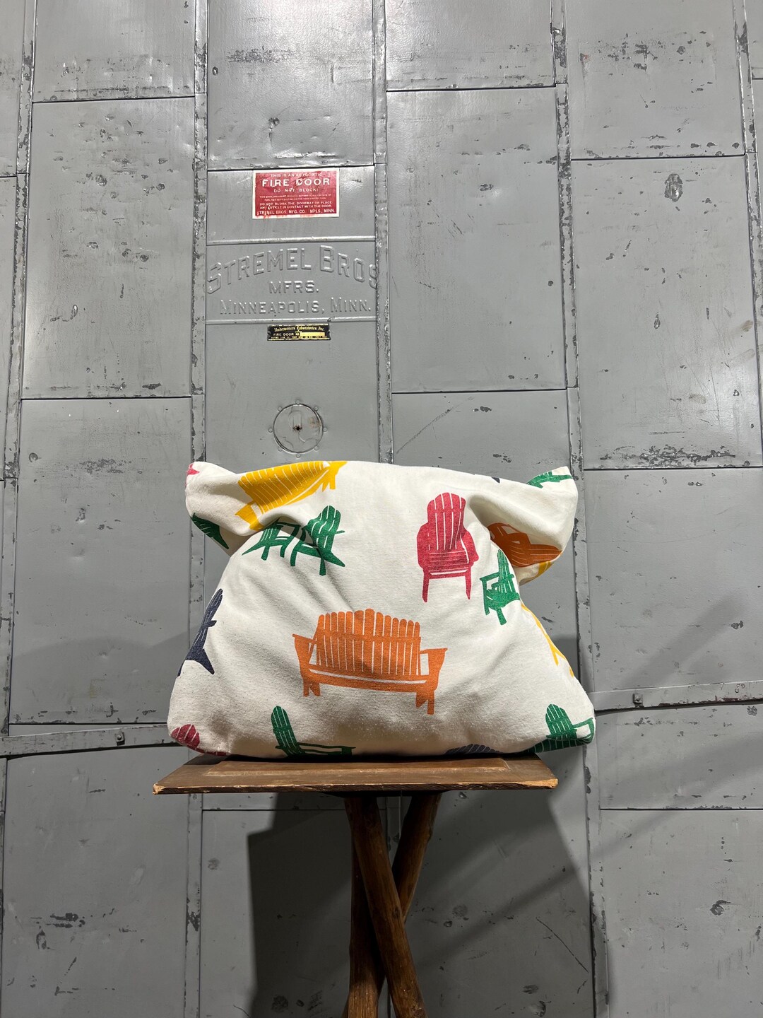 Vintage 90’s Michigan Rag Company Multi Color Lawn Chair Art Cotton ...