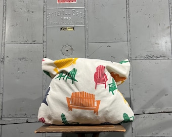 Vintage 90’s Michigan rag company multi color lawn chair art Cotton Tote Bag