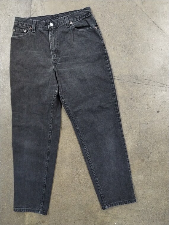 31x29 90s Levi's Black 550 Jeans Tapered Pants 19… - image 1