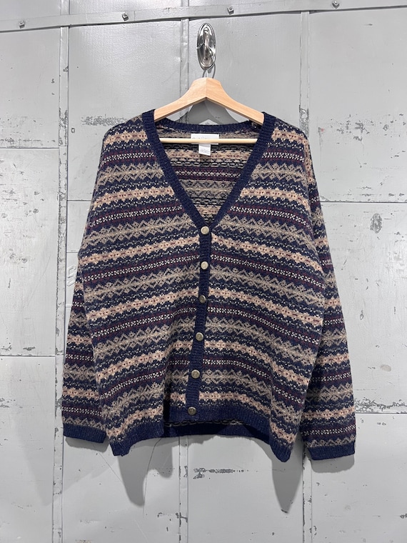Size M 90s Croft & Barrow Cardigan Striped Knit Sweater Size M 90s Croft & Barrow Cardigan Striped Knit Sweater
