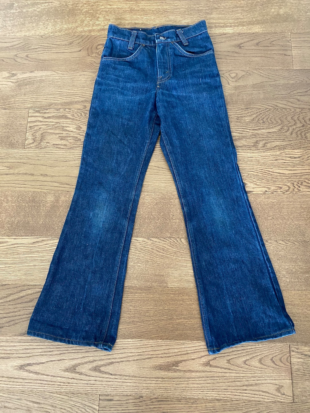 70s Levis Bell Bottoms Jeans Flares Dark Wash 746 24x27 Orange Tab ...