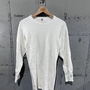True Vintage 60s Fiser Long Sleeve Cotton Thermal Shirt Essential Layering Military size 5 European Army Euro