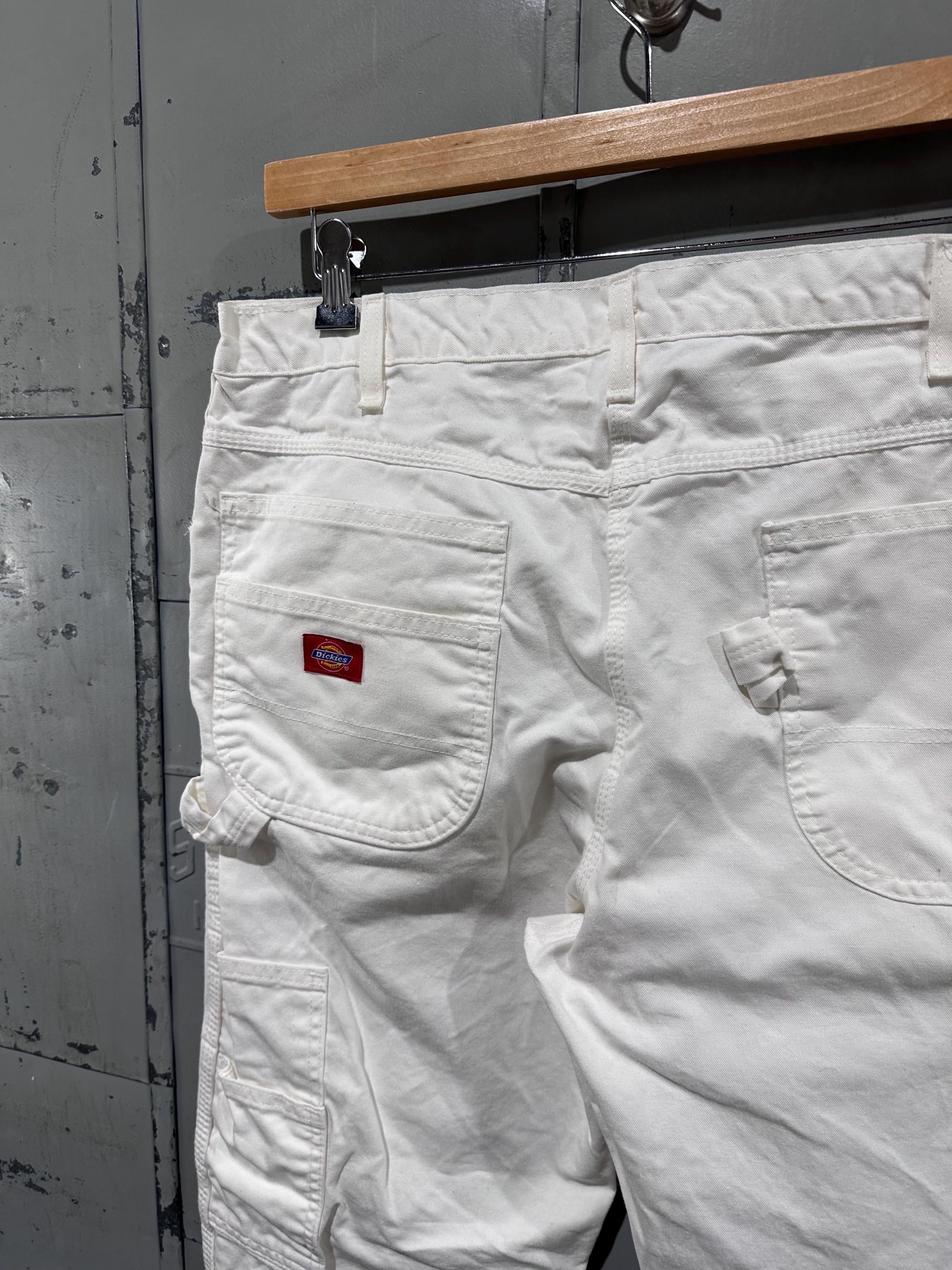 Vintage 90s Dickies White Utility Workwear Carpenter Cotton Canvas