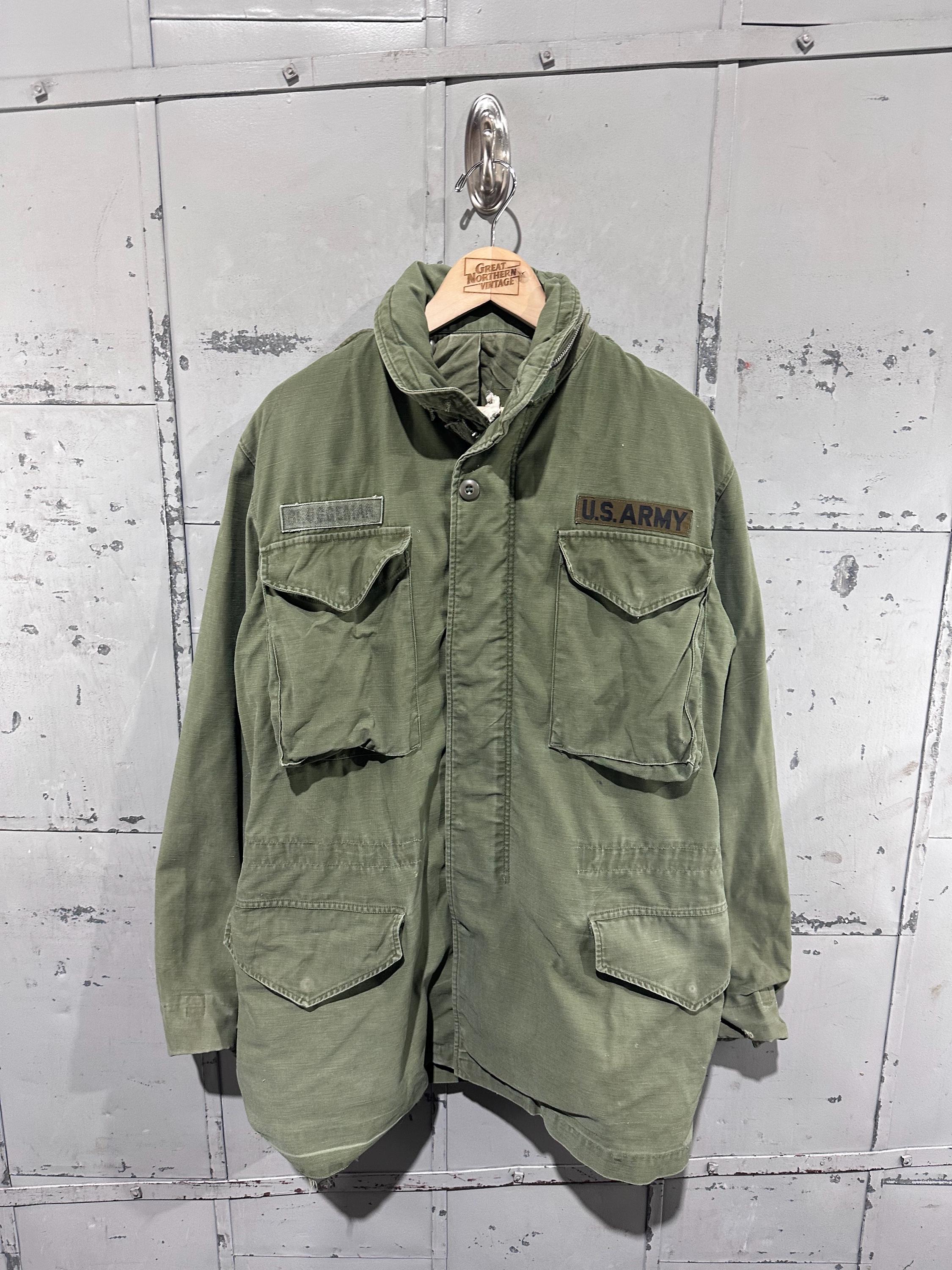 Vintage Distressed M65 Field Jacket OG 107 Olive Green Coat