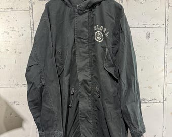 Vintage 90-tals Polo Ralph Lauren Fishtail Parka svart Stencil Polo Sport XL