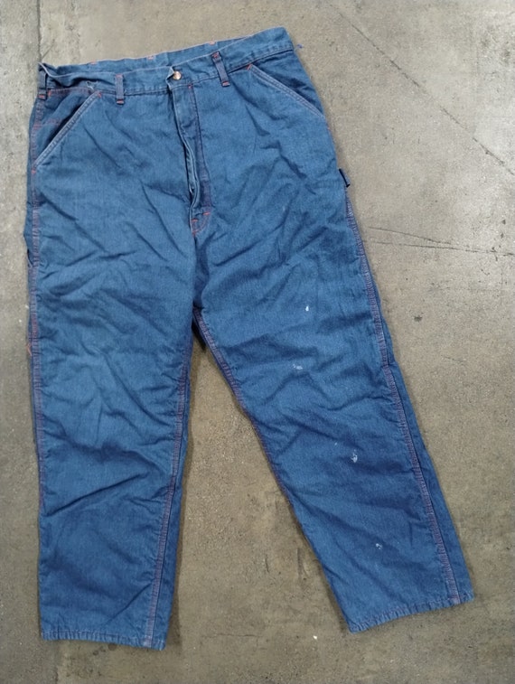 36x29 70s Montgomery Ward Quilted Liner Jeans Pan… - image 1