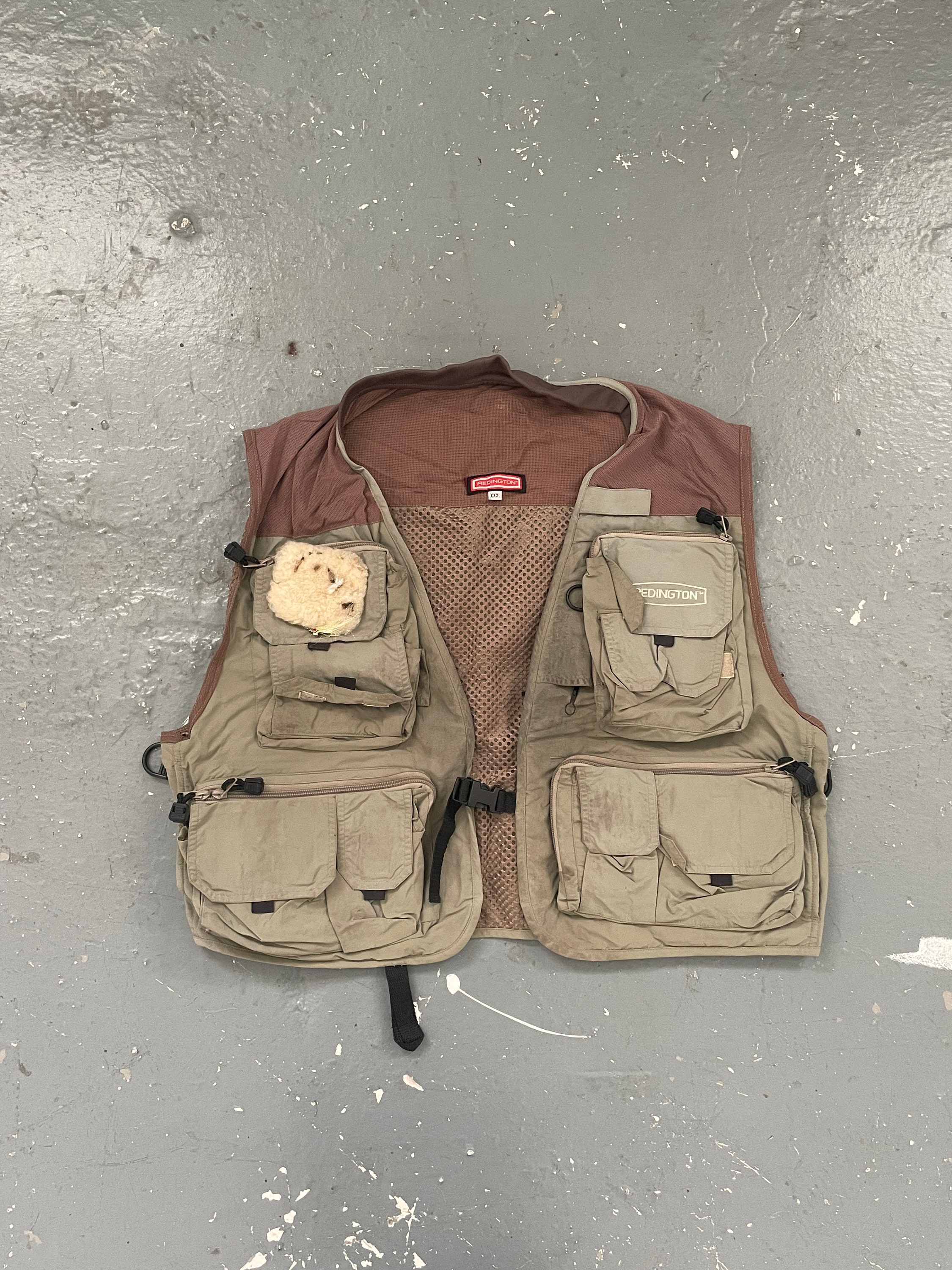 L] 90's Columbia Mesh Fishing Vest Khaki