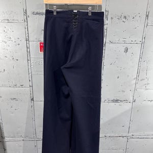 True Vintage 70s Wool Navy Bell Bottoms Men’s Trousers  USN Military Cracker Jack Style 30x31