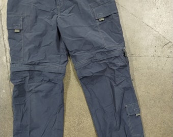 36x31 Y2K Northcrest Navy Kaki Nylon Cotton Cargo Pantalon Militaire Baggy Trendy Streetwear Tech Rave Goth Gorp Granola Randonnée à l’extérieur 00s