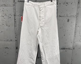 True Vintage 50s US Navy White Cotton Sailor's Bell Bottom Baggy