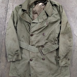 S 60’s Military US Army Vietnam Era Trench Peacoat 1960s 1970s US Army