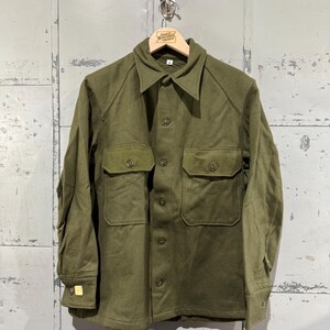 Vintage 1950s M51 Wool Field Shirt Korean War US Army OG 108 Olive