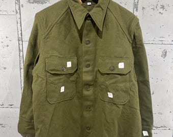 Vintage 1950s M51 Wool Field Shirt Korean War US Army OG 108 Olive
