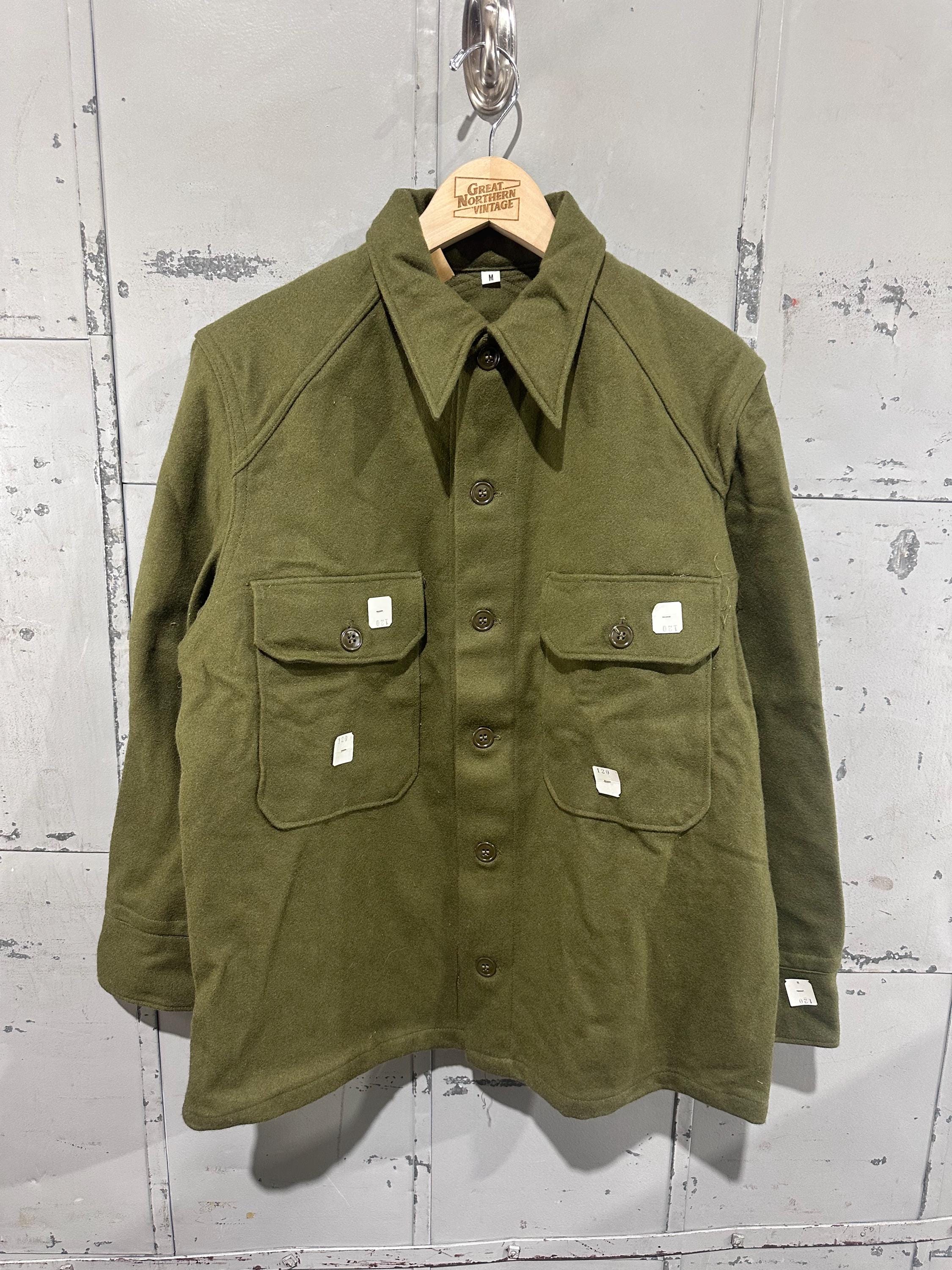 Vintage 1950s M51 Wool Field Shirt Korean War US Army OG 108 Olive