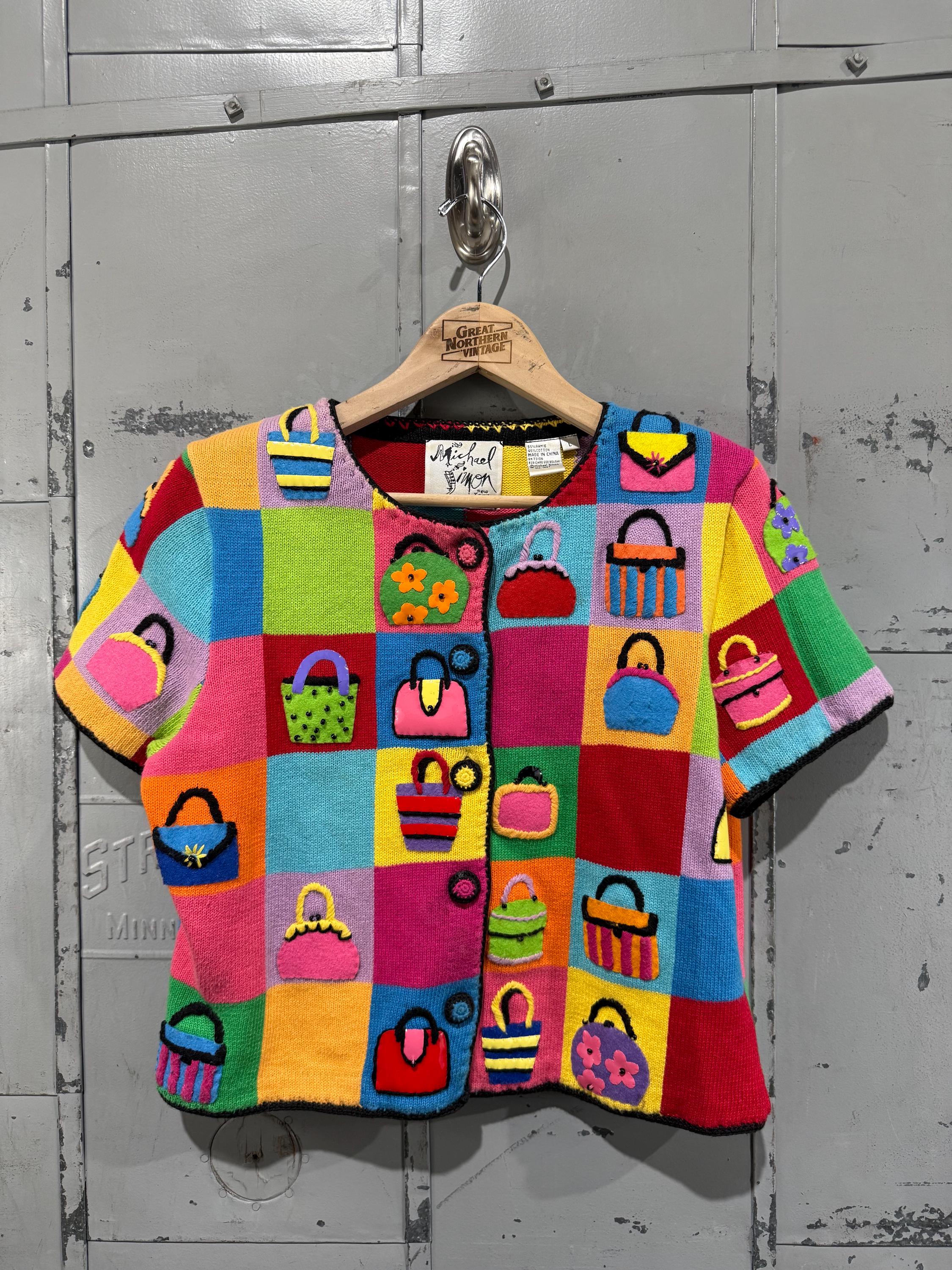 Michael Simon 80’s vintage 半袖ニット くちびる柄 Michael Simon 80's vintage 半袖ニット くちびる柄