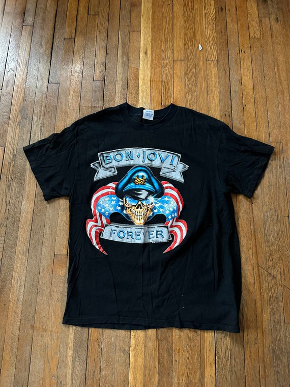 80's Bon Jovi Forever the Brotherhood Tour Tshirt - Gem