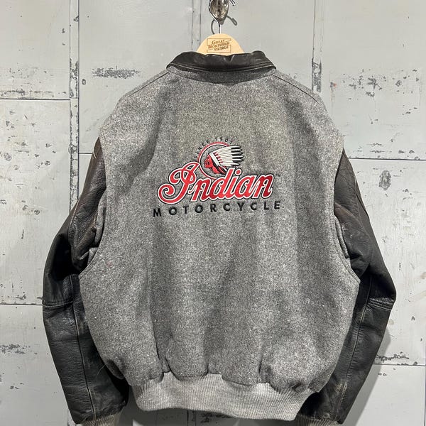 Vintage Indian Motorcycle Varsity Jacket - Size L