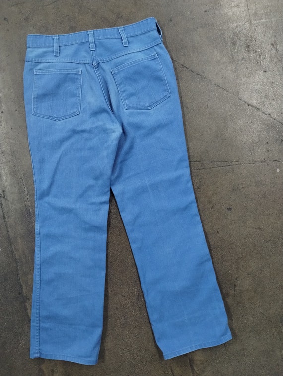 30x28 70s Dickies Blue Faded Cotton Pants Workwea… - image 2