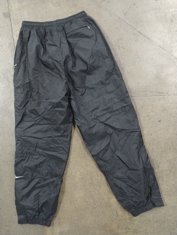 M 90s Nike Black Track Sweatpants Nylon Cotton Pants Medium Military Baggy  Trendy Streetwear Tech Rave Goth Gorp Granola Hiking Wind Pants 
