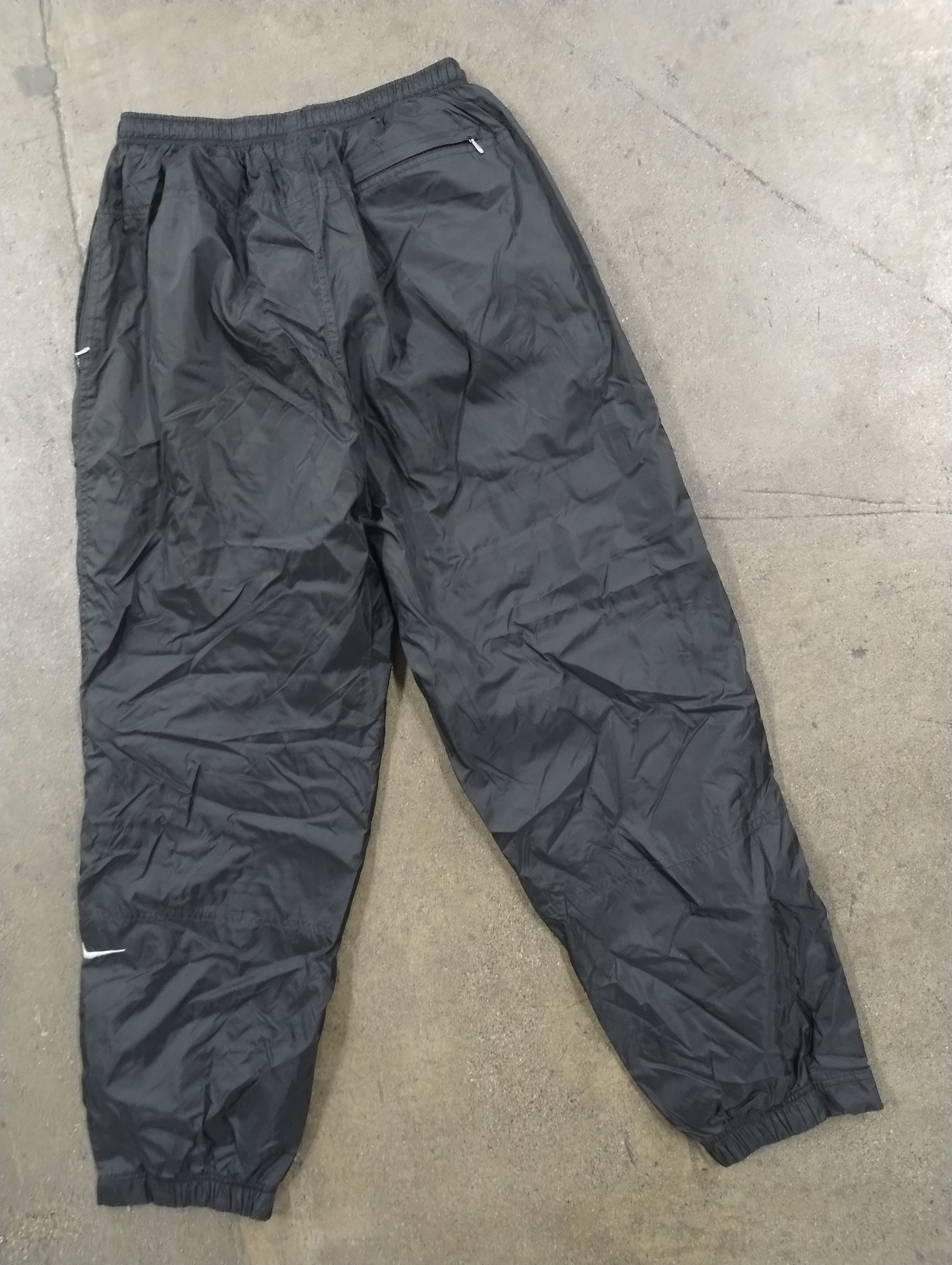 M 90s Nike Black Track Sweatpants Nylon Cotton Pants Medium 