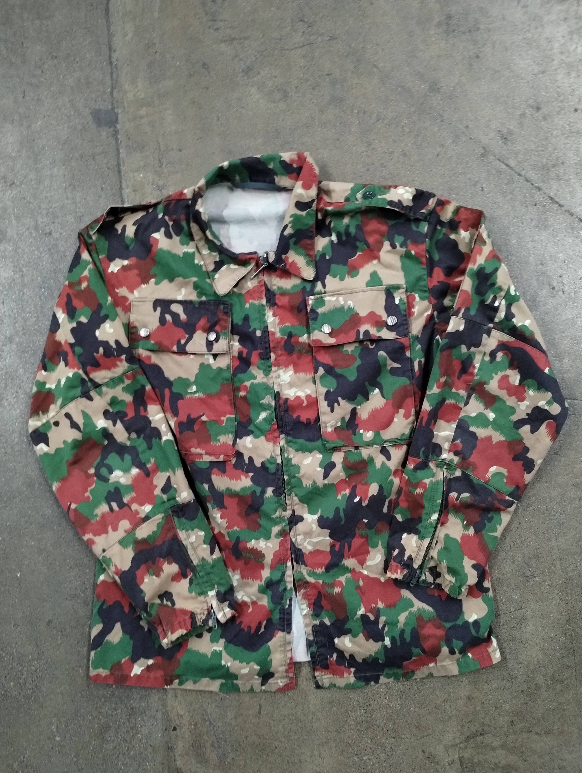 M 80's Military M-83 Swiss Alplenflauge Medium Cotton 1980s 1970s