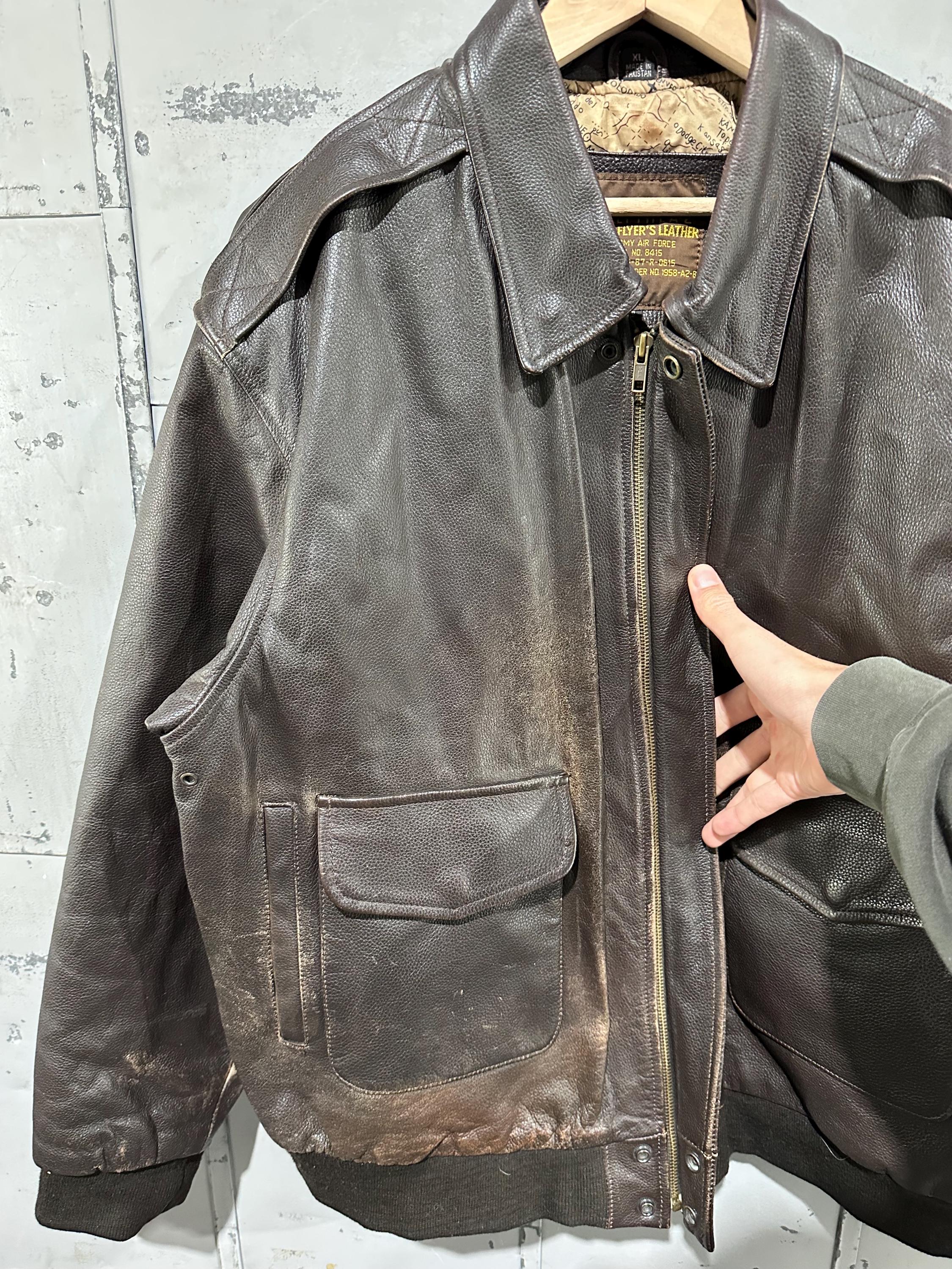 Vintage 90s Flyer's Leather Type A-2 Brown Cafe Style Bomber