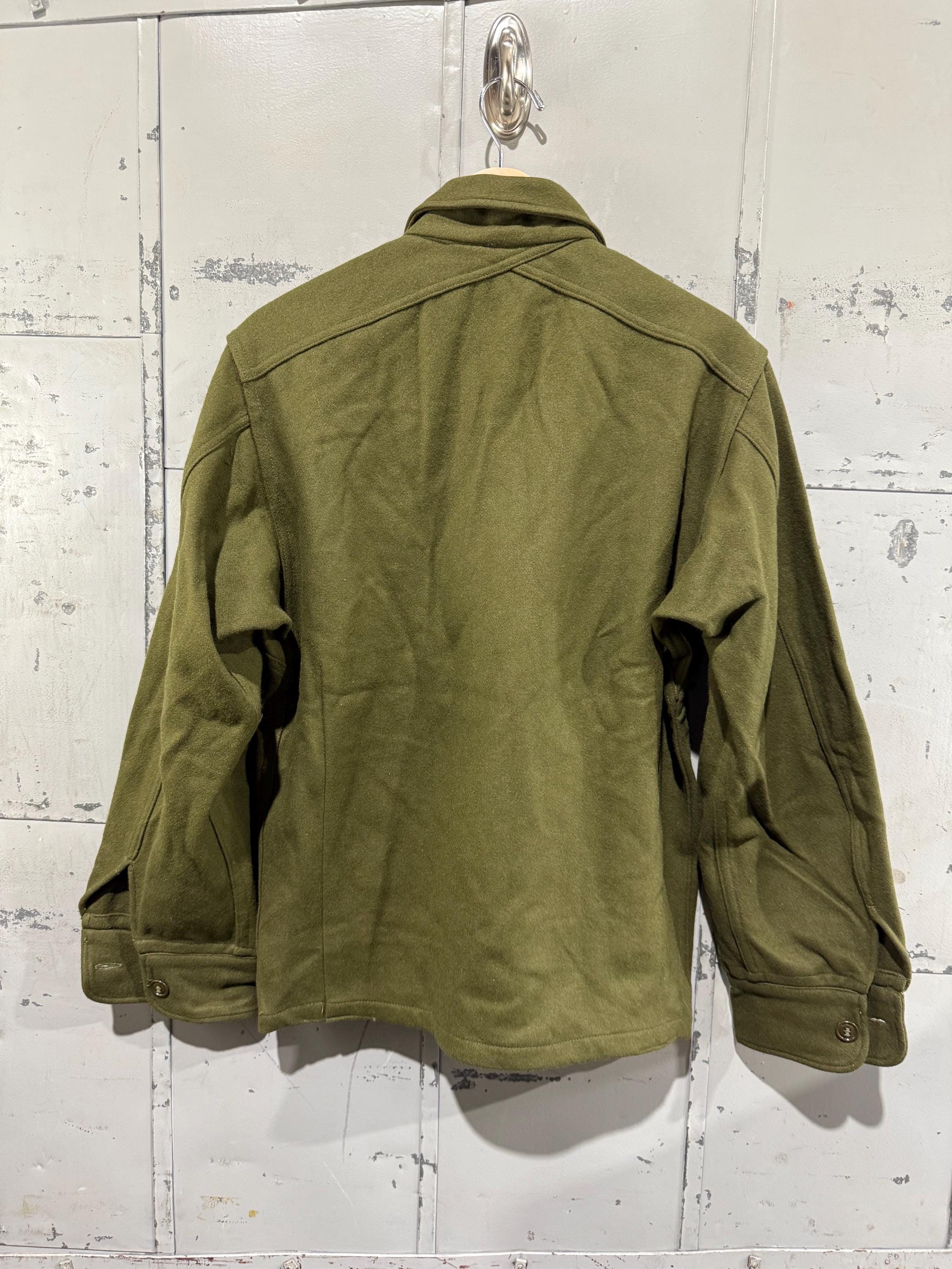 Vintage 1950s M51 Wool Field Shirt Korean War US Army OG 108 Olive