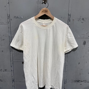 Vintage 70s Jockey Brand All Cotton Paper Thin Blank Essential White T-Shirt XL