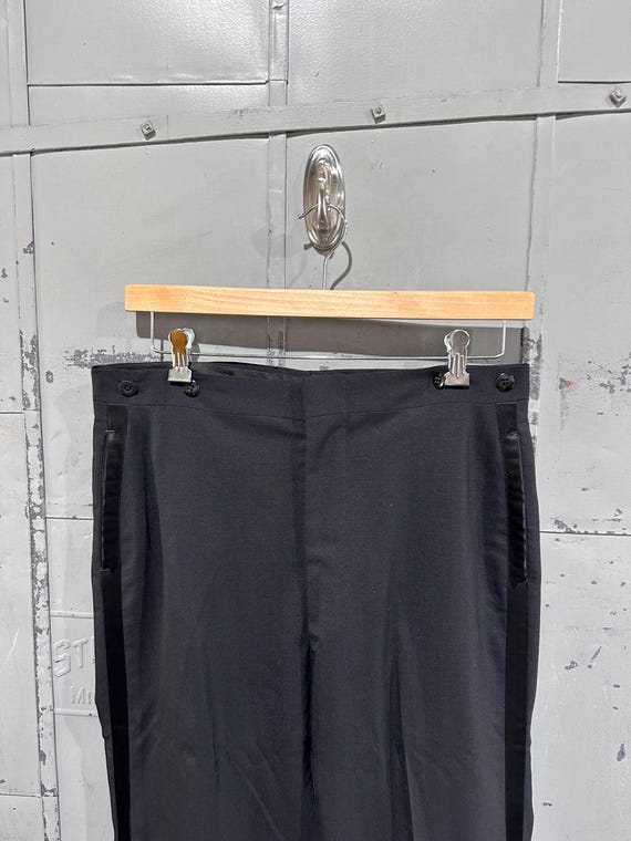 True Vintage 50s Striped Black Mobster Mafia Smoke Lounge Black
