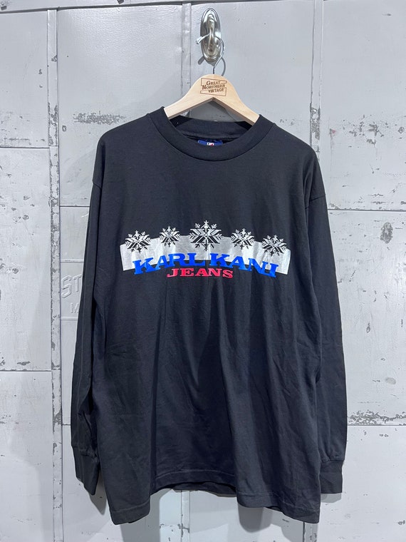 トップス Kani Jeans 90S Sweat Long Tshirts Vintage 90s Karl Kani Jeans Hip Hop Urban Brand 1990s