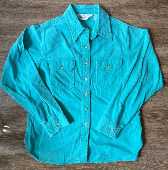 Vintage Woolrich Aquamarine Button Up