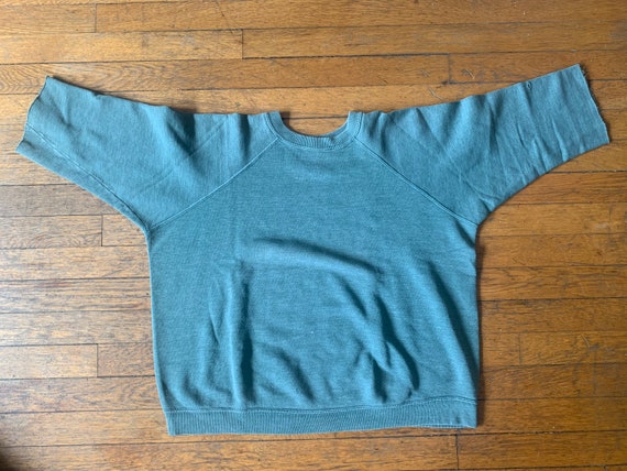 XS 60s/70s Sportswear Cropped Sleeve Sage Green S… - image 2