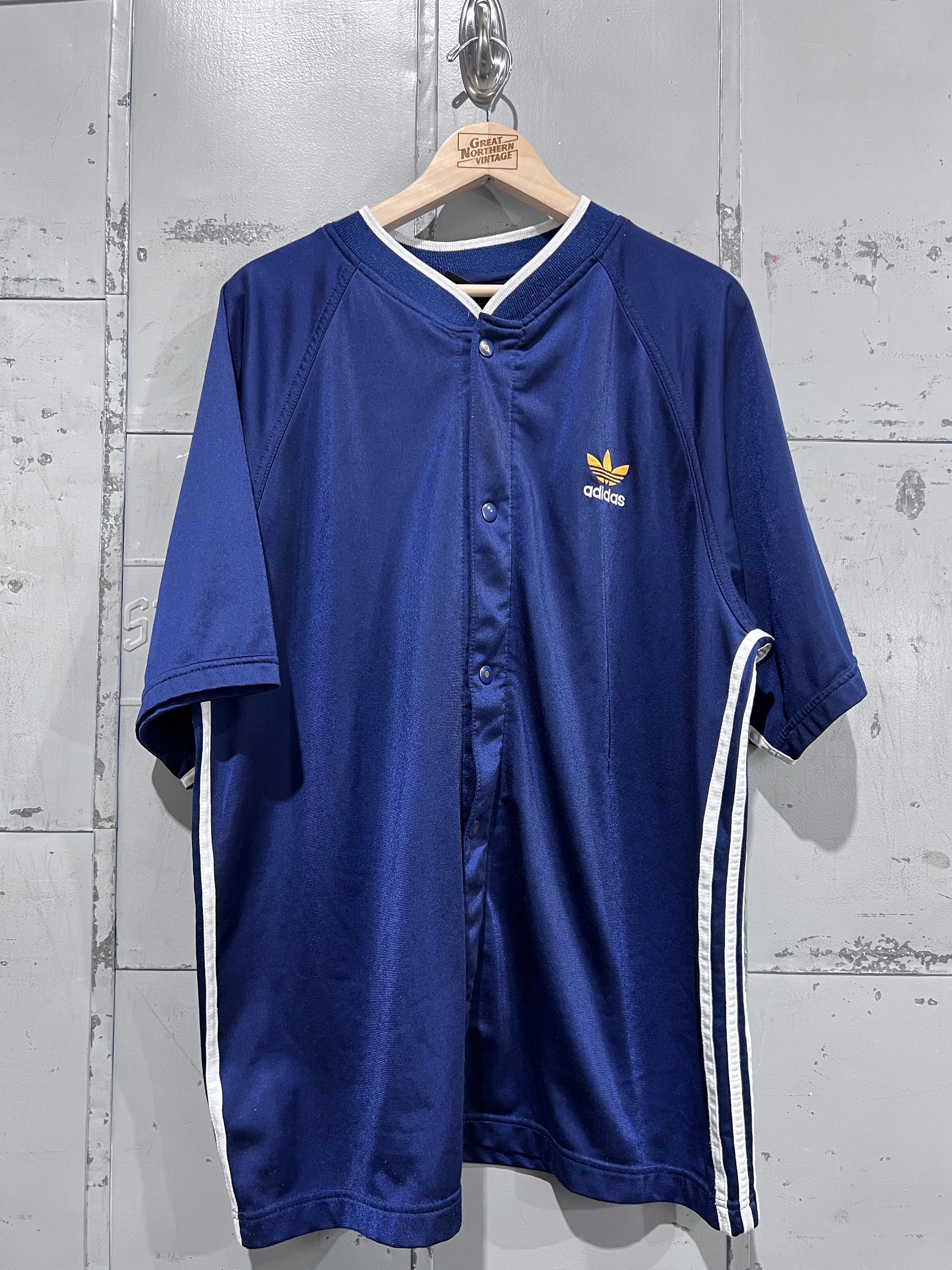 トップス 90s evis zip up trainer/sweat navy Vintage 90s Asics Piping Stripe Half Zip Navy Blue Pullover