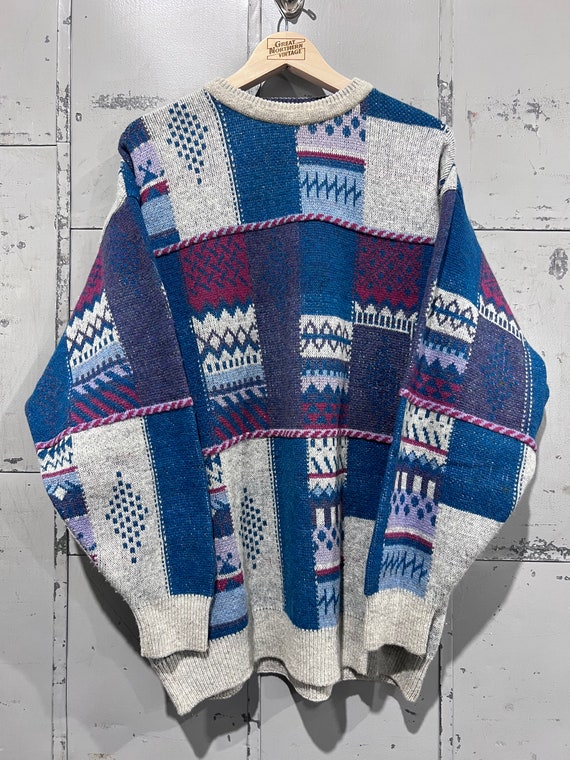 Vintage park avenue geometric sweater wool blend
