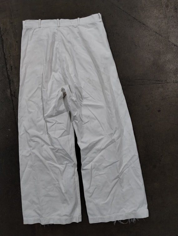 29 X 25.5 50s US Navy White Cotton Sailor's Pants Button Fly
