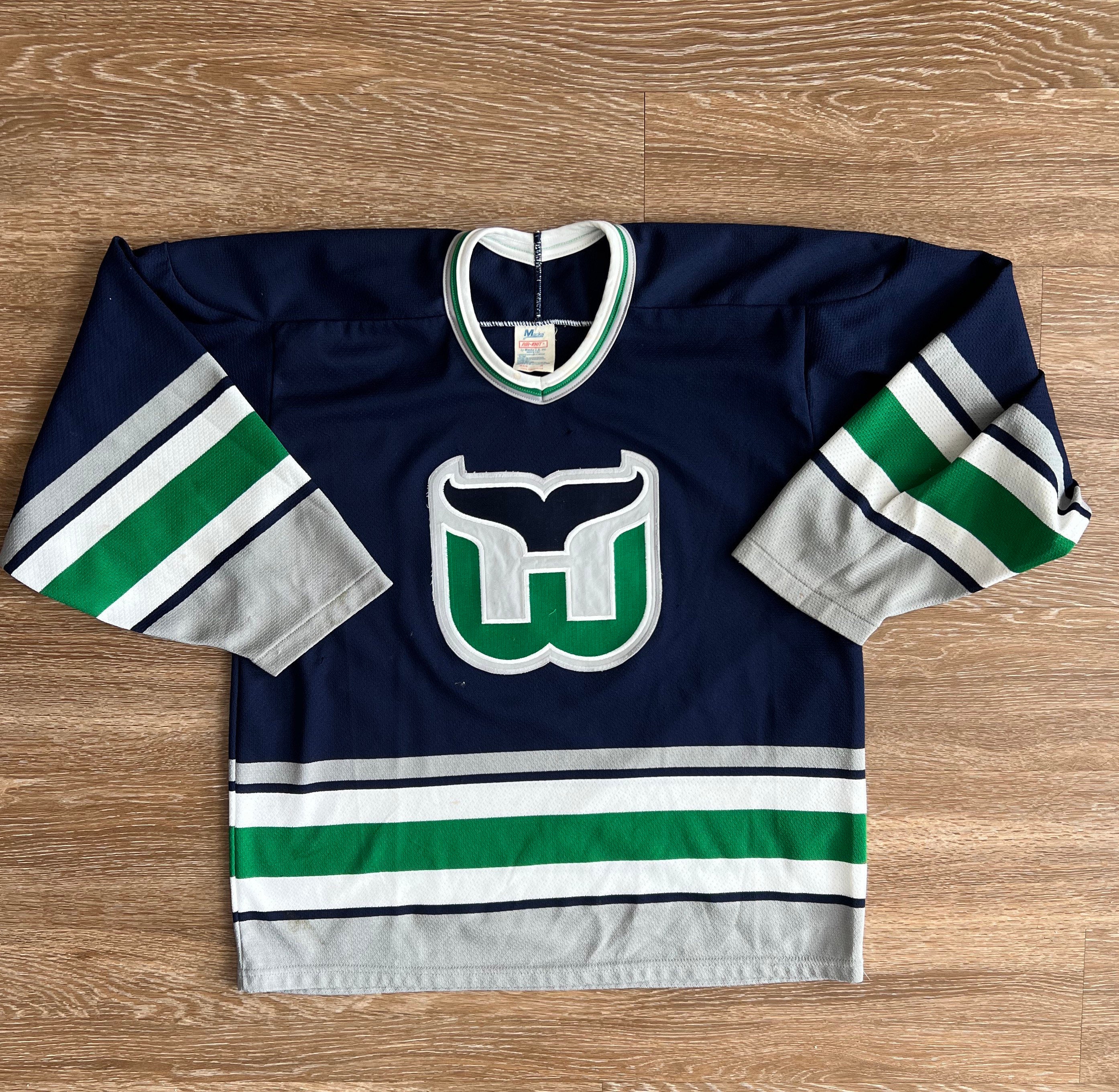 Custom Hartford Whalers Hockey Jersey Name and Number Black Throwback