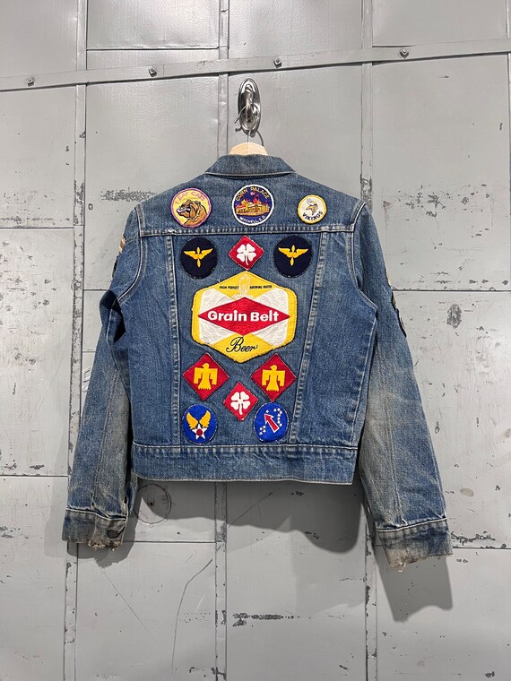 70s  size small medium selvedge Jean jacket  Dist… - image 4