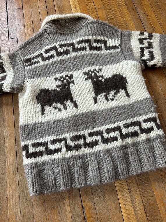 Deer cowichan sweater vintage made in Canada hand… - image 2