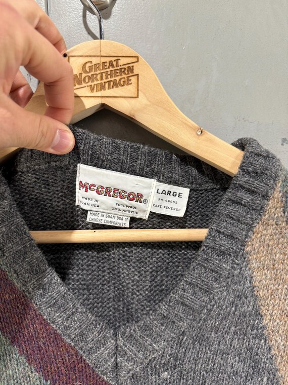 Vintage Geometric Wool Sweater Vest Mcgregor Brand