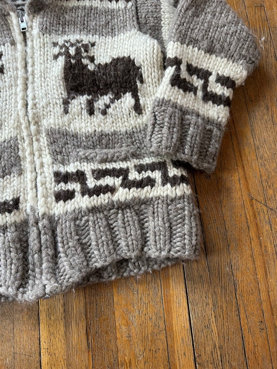 Deer cowichan sweater vintage made in Canada hand… - image 5