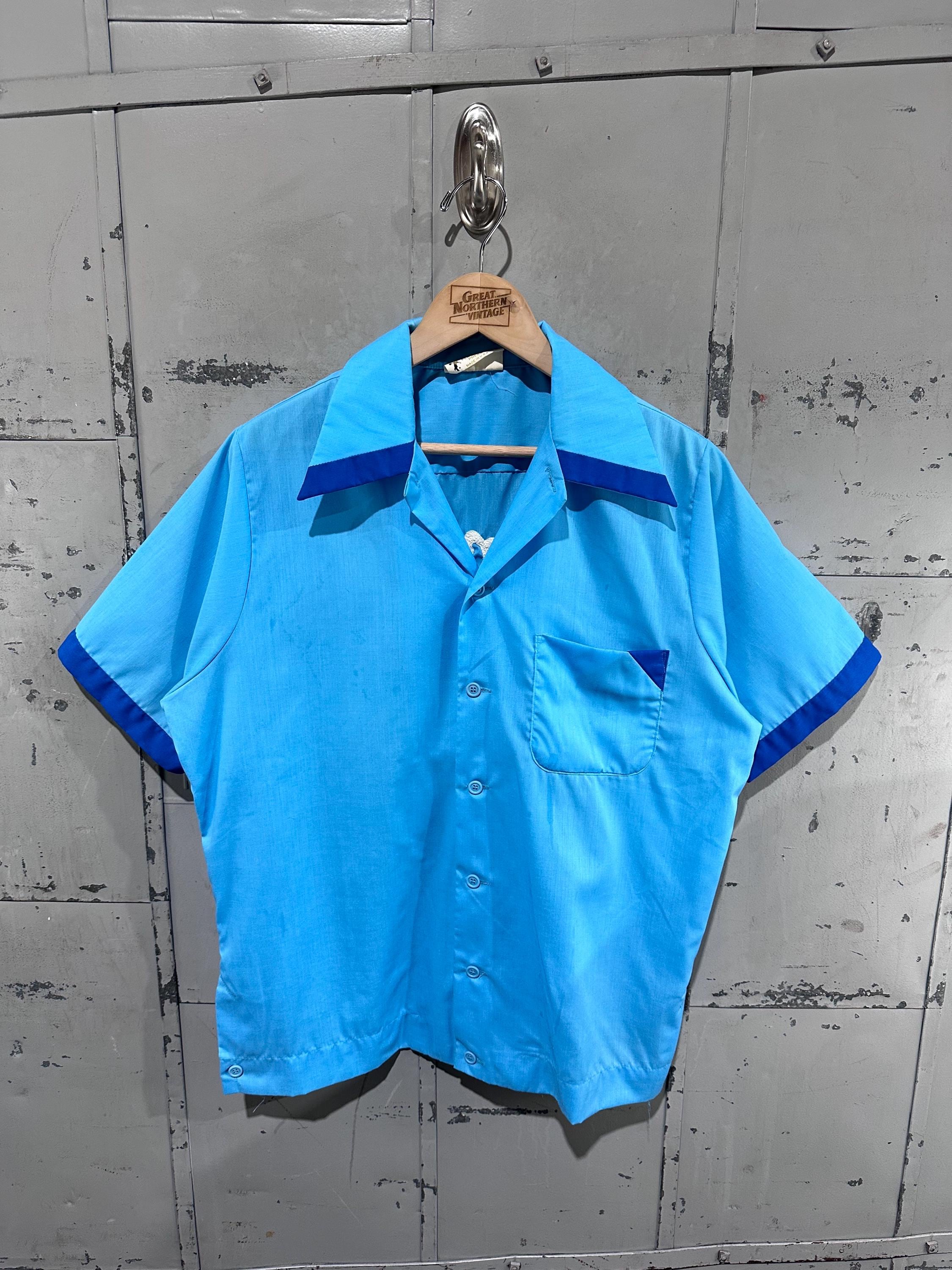True Vintage 70's King Louie Brand Cyan Chain Stitch 