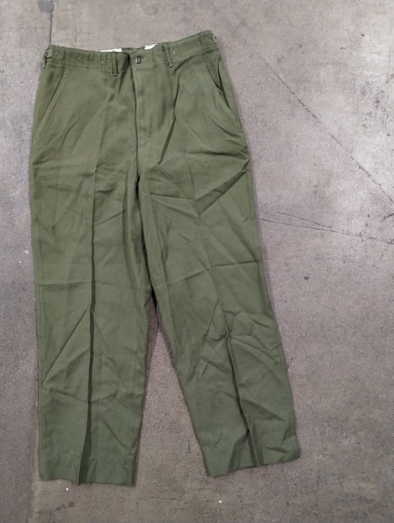 Buy 34x29.5 50s US Army Wool Chino Pants Trousers OG 107 Military
